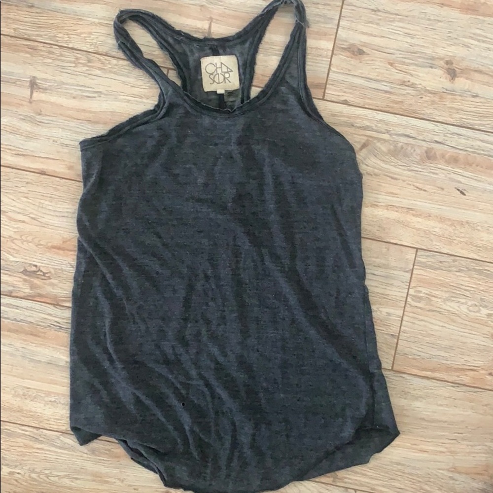 chaser dark gray tank top medium racer back